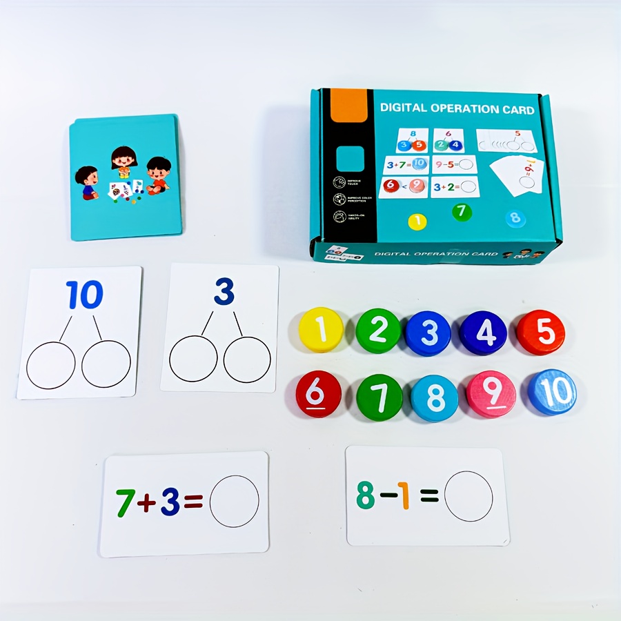 Image of A Set Of Wooden Number Board Math Addition And Subtraction , Thinking, Educational Toy. Suitable For Christmas, Halloween, Easter, Back-to-. An Ideal Birthday Gift For Boys And Girls. Wooden Toy