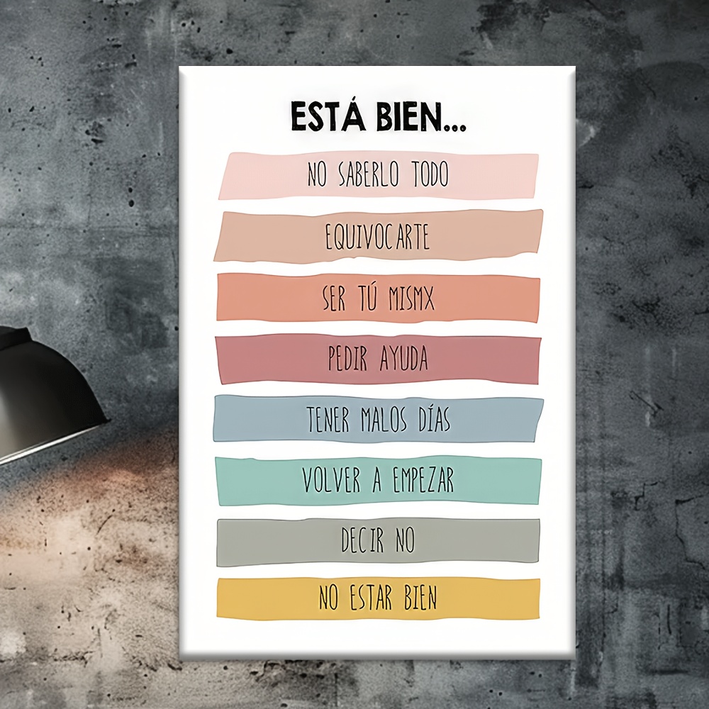 TEMU 1 pieza, Pintura en - Sin , Frases inspiradoras, Decoración de pared, Dormitorio, , Cocina, Oficina, Cafetería, Bar, Dormitorio, Póster para