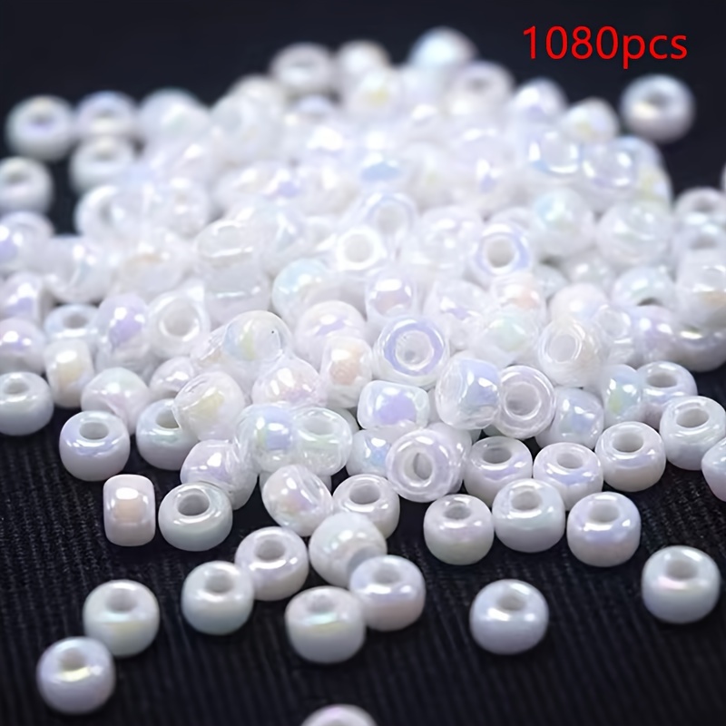 Image of 1080pcs Of Glossy White 3mm Glass Beads, Handmade Jewelry Additions, Materials For Beaded Bracelets, Necklaces, And Phone Chains