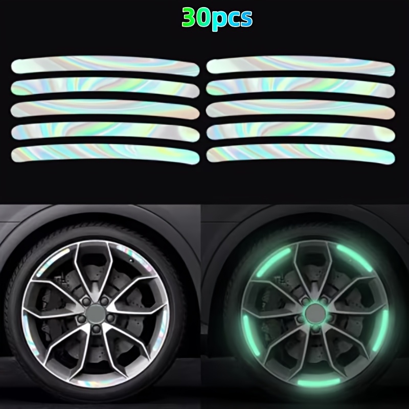 Vibrant Wheel Rim Stickers - Abs Resin Strips In Pastel Shades, -and-stick For Car & Motorcycle - Diy Aesthetic Upgrade For Night Rides, Car Meetups &