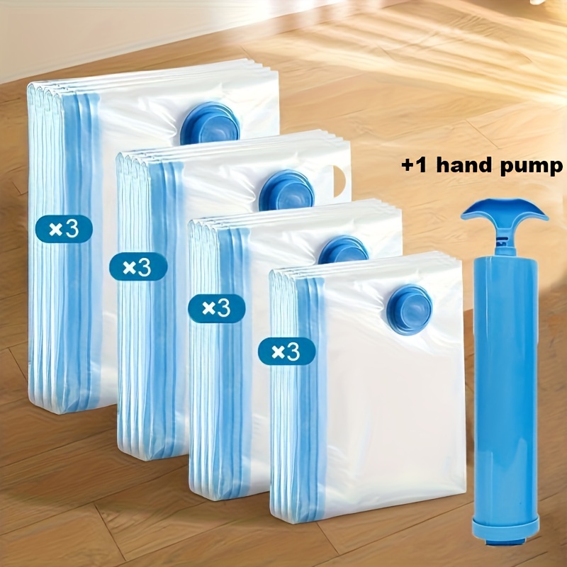 

4pcs Space-saving Vacuum Storage Bags - Clothes, Blankets & More | Choose Your Piece: 1pc Or 4pcs Set With Hand Pump | Ideal For Dorms, Closets &