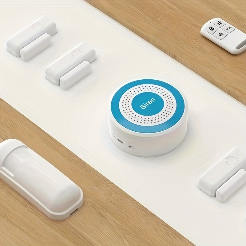 Alarma de Seguridad Doméstica con Sensor PIR y Luz Estroboscópica Mini, Sistema de Alarma Sonora con Flash y Sonido para Interiores, Compatible con Wifi