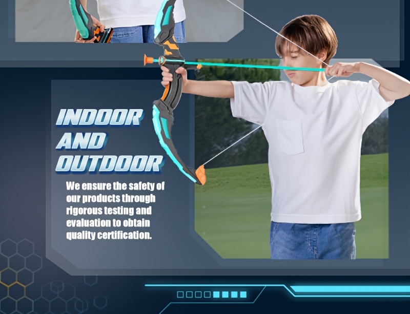 Bow And Arrow Set, LED Light Up Archery Toy Set With 9 Suction Cup Arrows, Target & Arrow Case, Indoor And Outdoor Hunting Play Gift