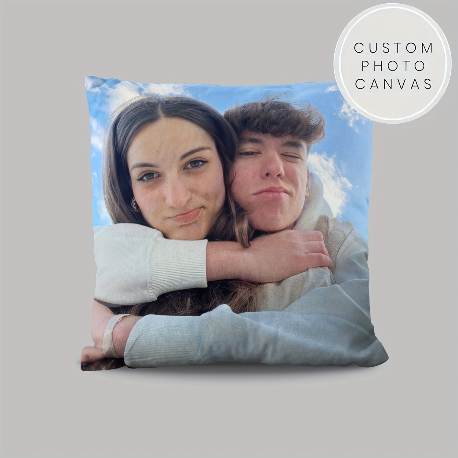 

Custom Photo Pillowcase - Soft Plush, Personalized 18x18 Inch Decorative Cushion Cover For Sofa & Bedroom, Zip Closure, Hand Wash Only - Unique Gift Idea