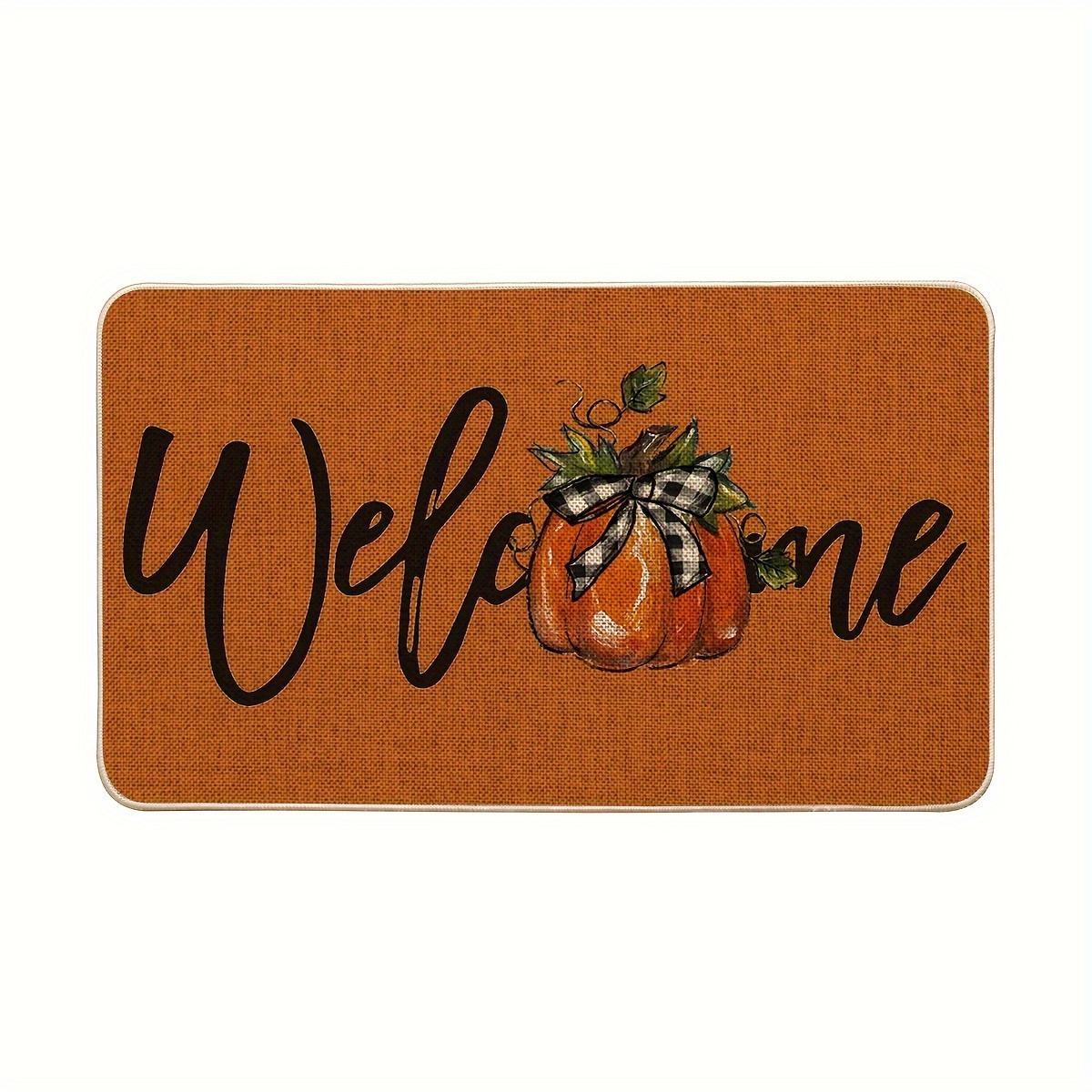 

Sm:)e Orange Pumpkin Fall Welcome Doormat, Autumn Home Decor Low-profile Switch Rug Door Mat Floor Mat For Indoor Outdoor