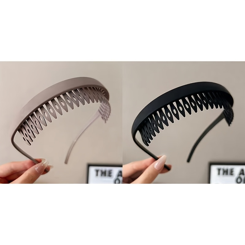 TEMU 2pcs Women's New Matte U-shaped Eyeglass Fashion Headband, Daily Wear Hair Clip, Makeup And Face Washing Headband, Hair Styling Tool
