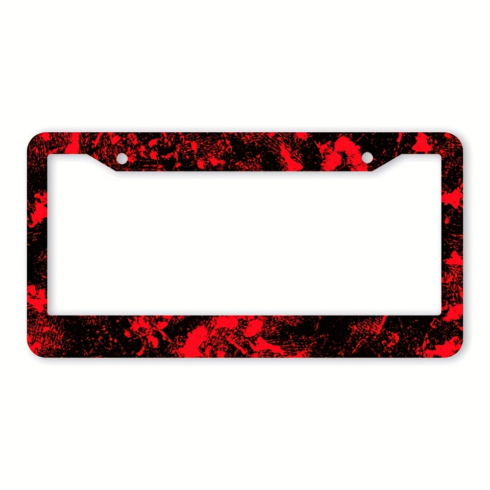 

Aluminum Alloy License Plate Frame With Design - Universal Us Car Tag Cover With 2 Holes & Screws Set For Vehicle Decoration