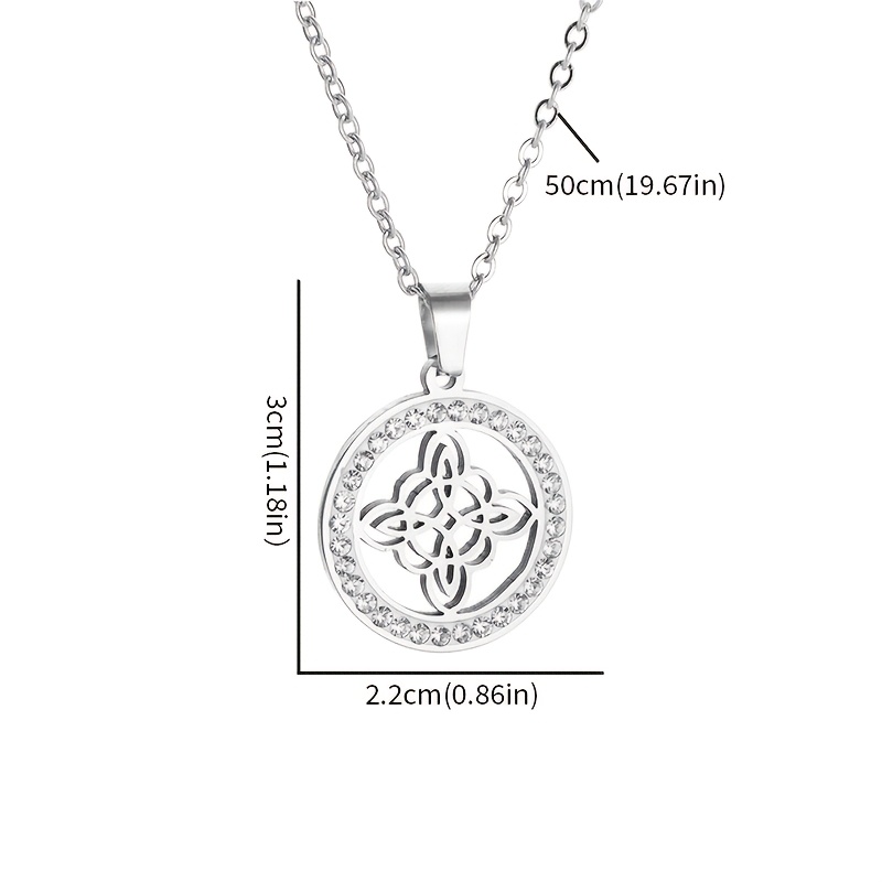 Celtic Knot Pendant Necklace with Synthetic Zircon