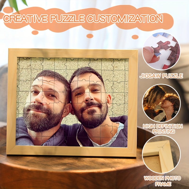 custom photo puzzle frame diy wooden building blocks personalized gift for boyfriend girlfriend anniversary wedding valentines   decor details 2