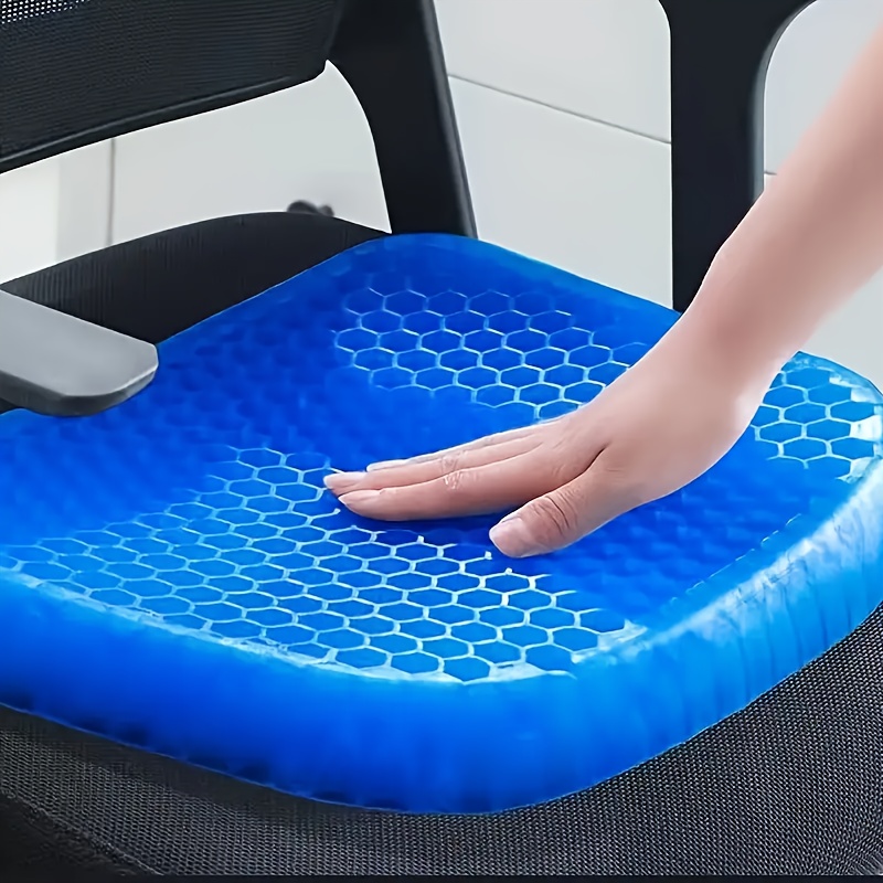 1pc ergonomic gel seat cushion with cooling technology breathable honeycomb design non slip cover   office chairs home cars wheelchairs blue black 0