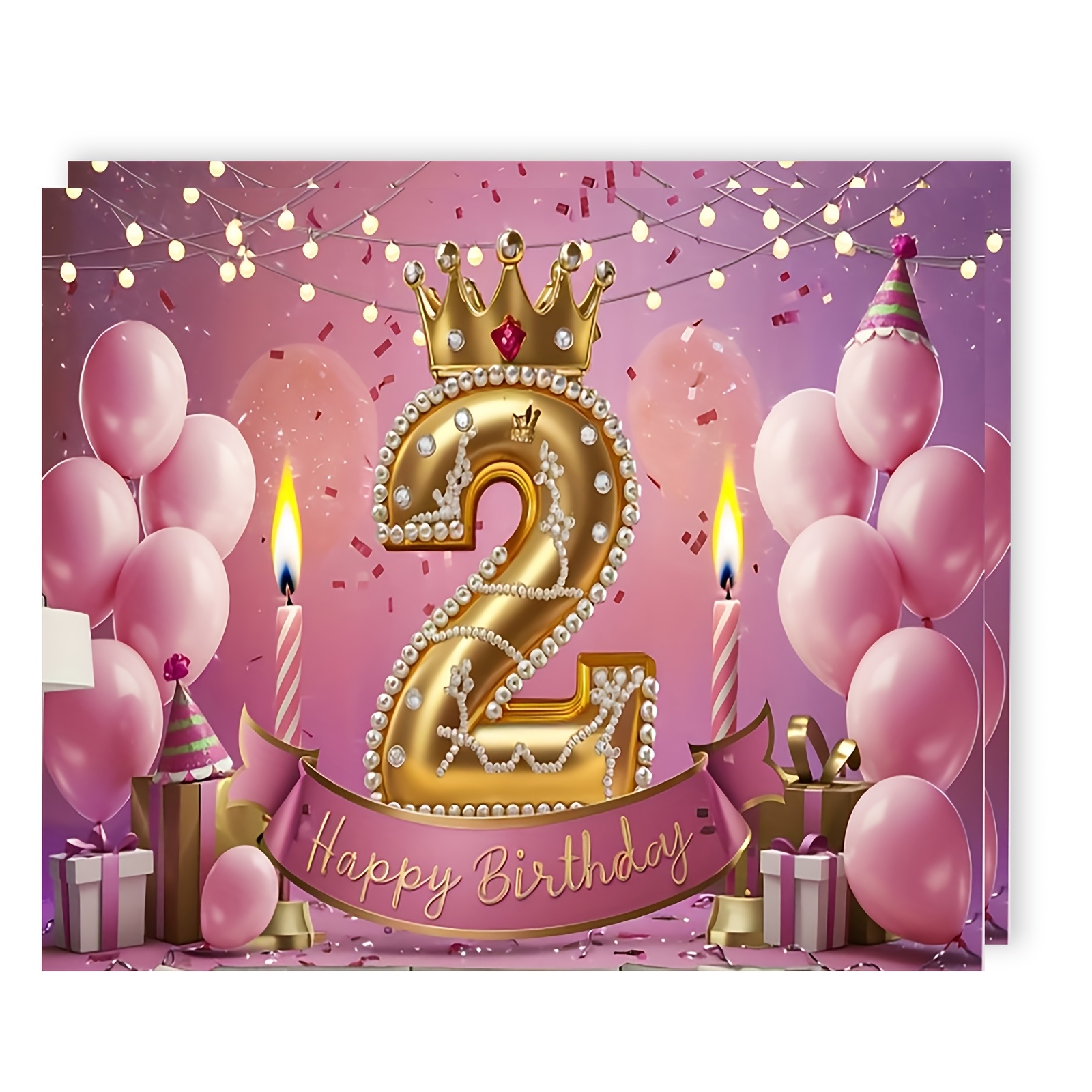 2d 플랫 16개 물병 라벨 스티커 골든 넘버 2 생일 축하 스티커 디자인, 아기들을 위한 반짝이는 재미, 파티 장식 및 파티 용품, 선물 상자, 선물 포장 태그, 생일 용품 선물로 완벽