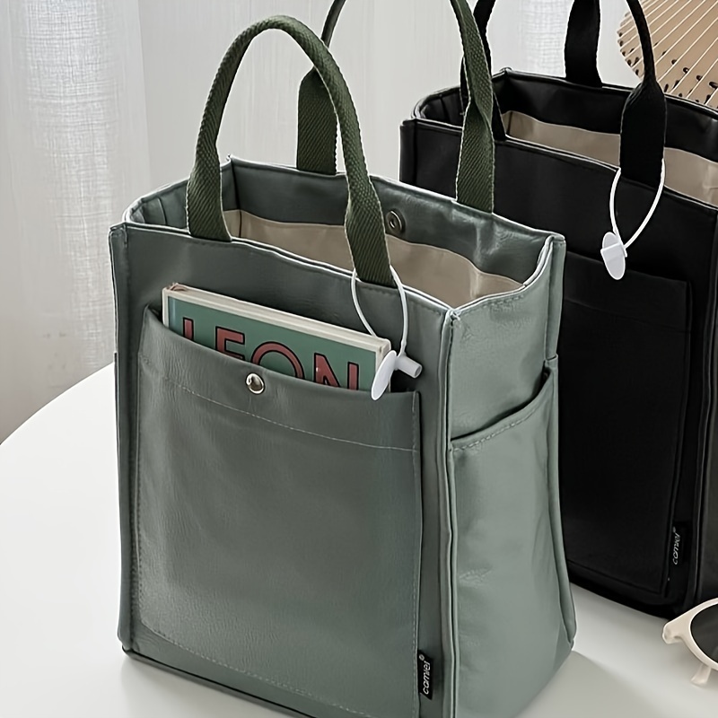 

Thick Structured Vertical Design, Lunch Box Bag Simple Casual Handbag, Storage Daily Use Satchel Bag For Women