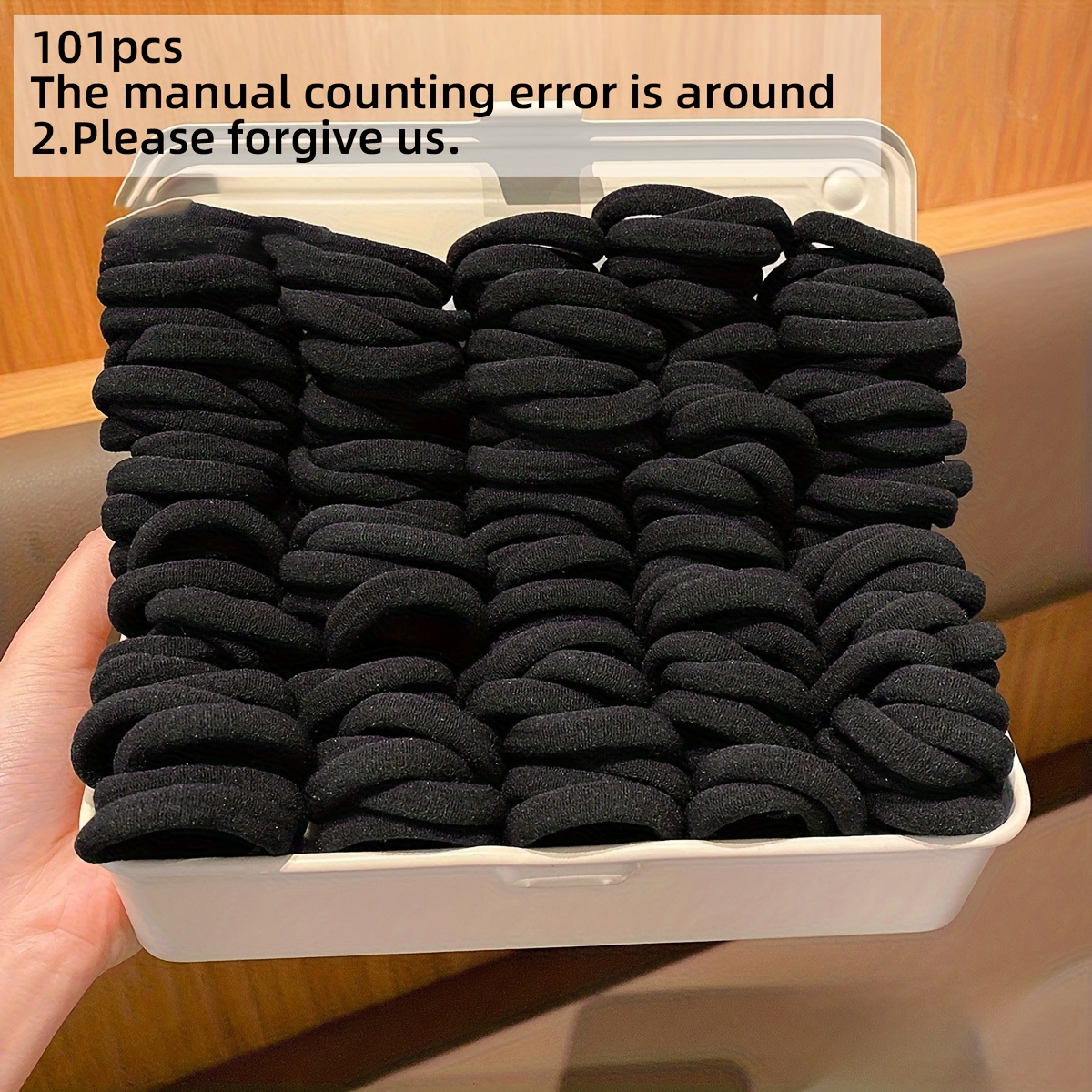 TEMU coleteros negros, elásticos y resistentes son perfectos para el uso diario como accesorios para el cabello.