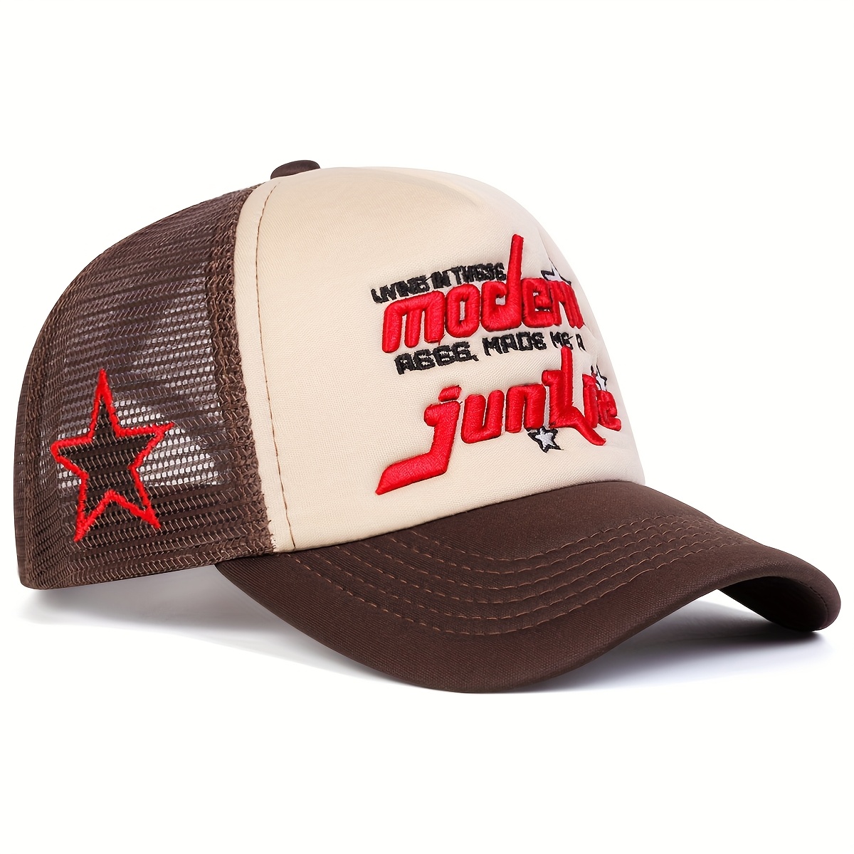 1 mens modern junkie five panel mesh baseball cap outdoor - Temu display picture 3