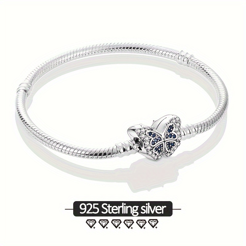 

Original Design 925 Silver Hypoallergenic Sparkling Butterfly Clasp Bracelet Jewelry Gift For Women