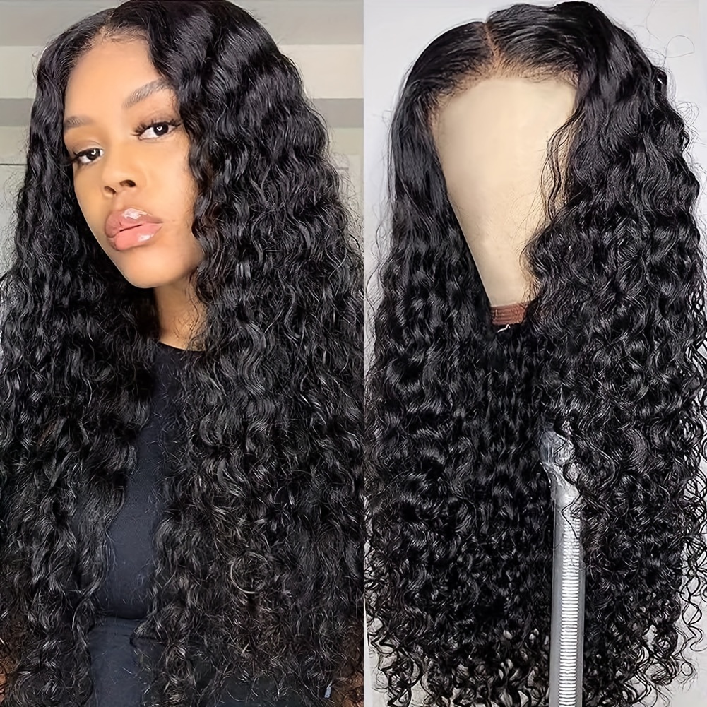 HD Lace Front Human Hair Wigs Deep Wave 13x4 Lace Frontal Wig For Women  Deep Curly Lace Closure Wig