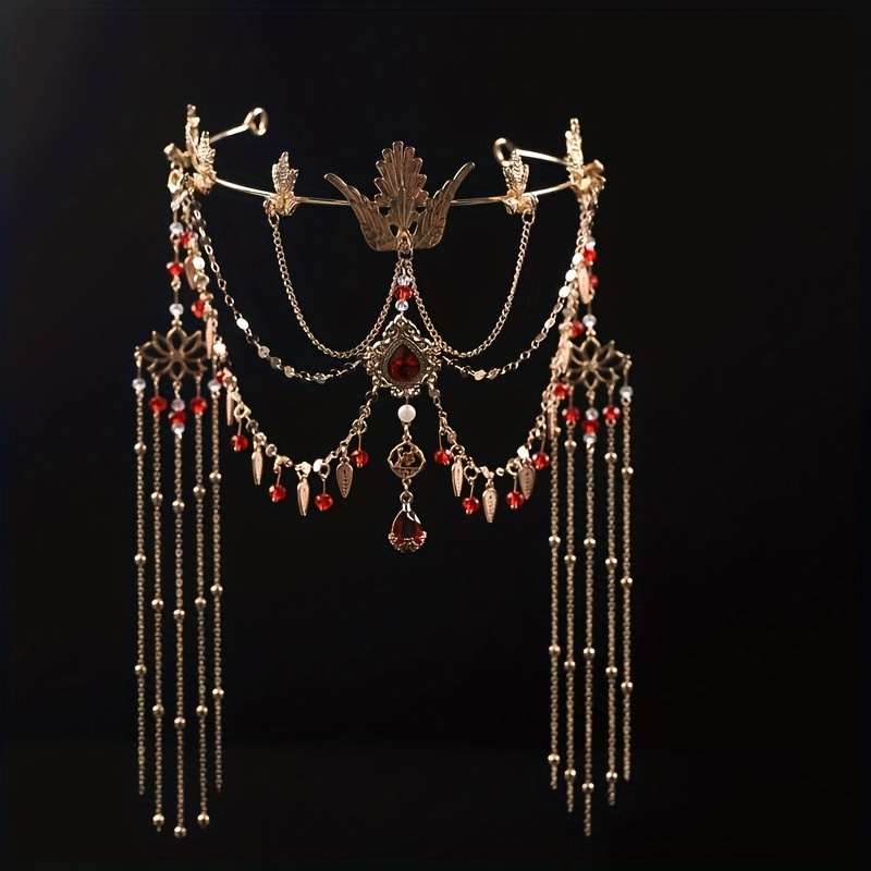 Princess Style Hanfu Forehead Ornament with Tassels