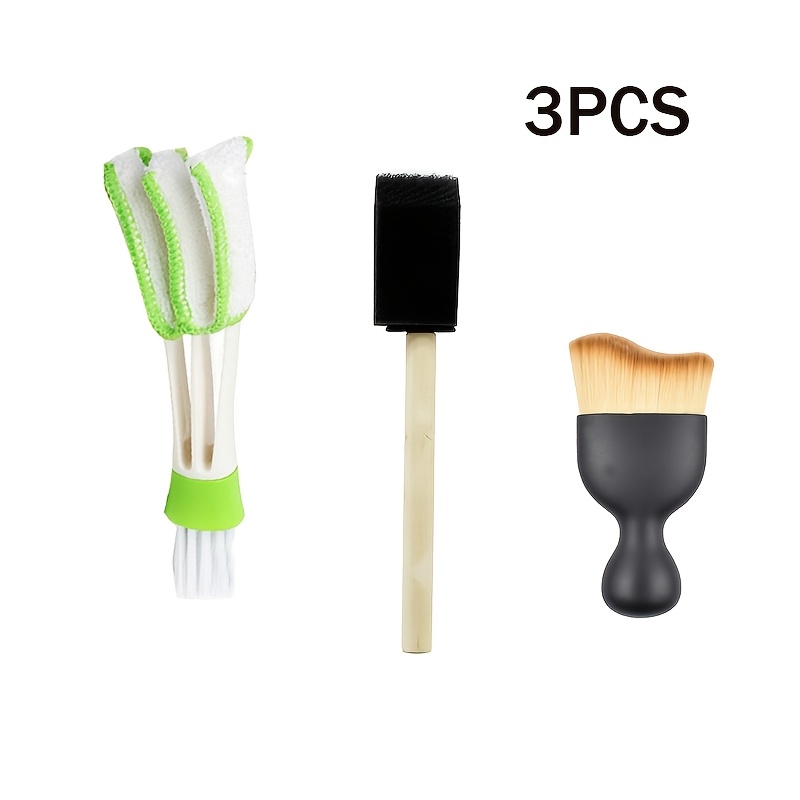 TEMU Car Interior Cleaning Brush, Dashboard Dust Removal Brush, 2-in-1 Multifunctional Detachable Air Conditioning Vent Dust Collector, Used For
