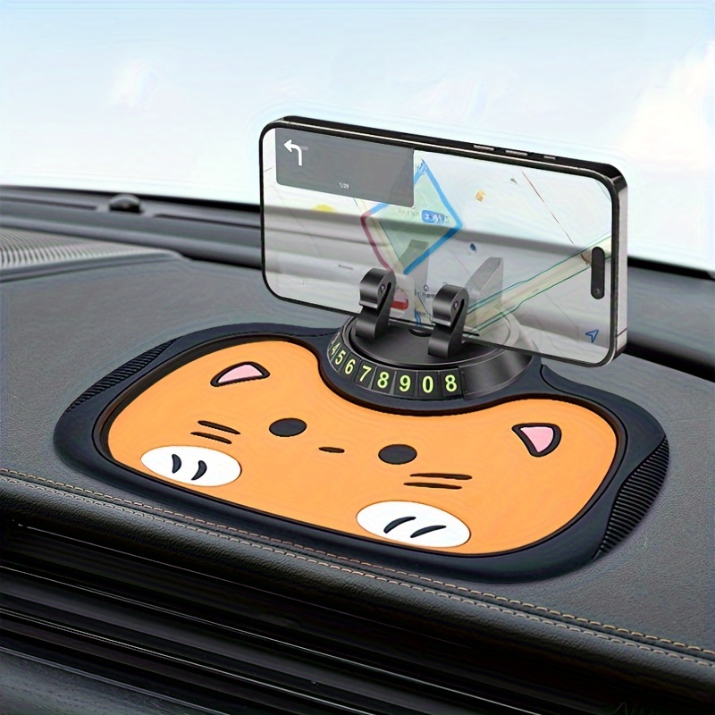 

Support de Téléphone pour de Bord de Voiture Rotatif à 360° avec Design Chat Mignon - Tapis Antidérapant pour Support Sécurisé