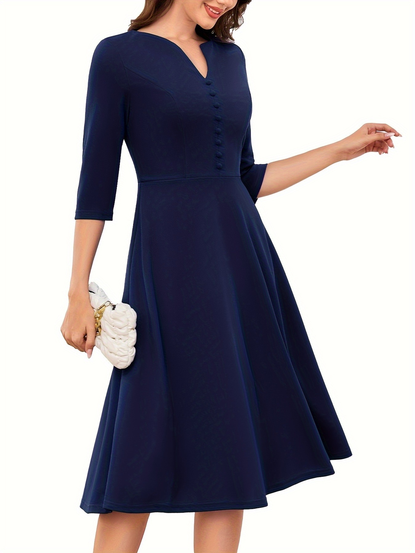 princess polly baby blue dress fba dtc20118 formal wedding guest church dresses 3 4 sleeves