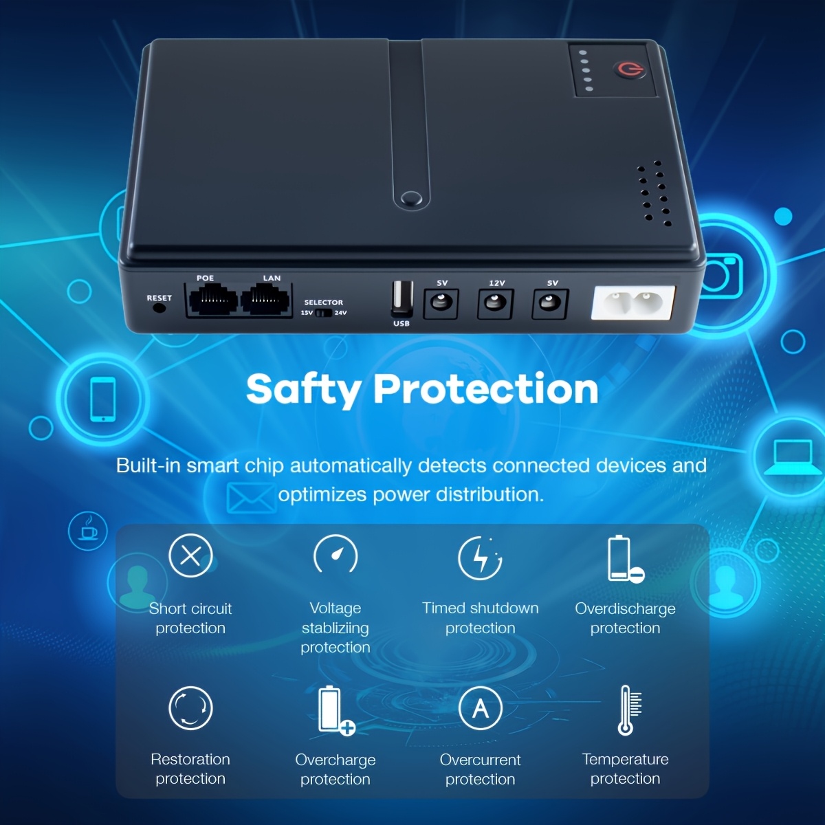 UPS for router XIONG Qi DC1018L 18W USB DC POE (without battery)