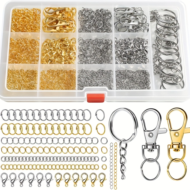 TEMU Kit de Fabrication de Porte-clés 968 pièces, Fournitures pour Création de Porte-clés Incluant Crochets, Mousquetons, Anneaux et Maillons pour la