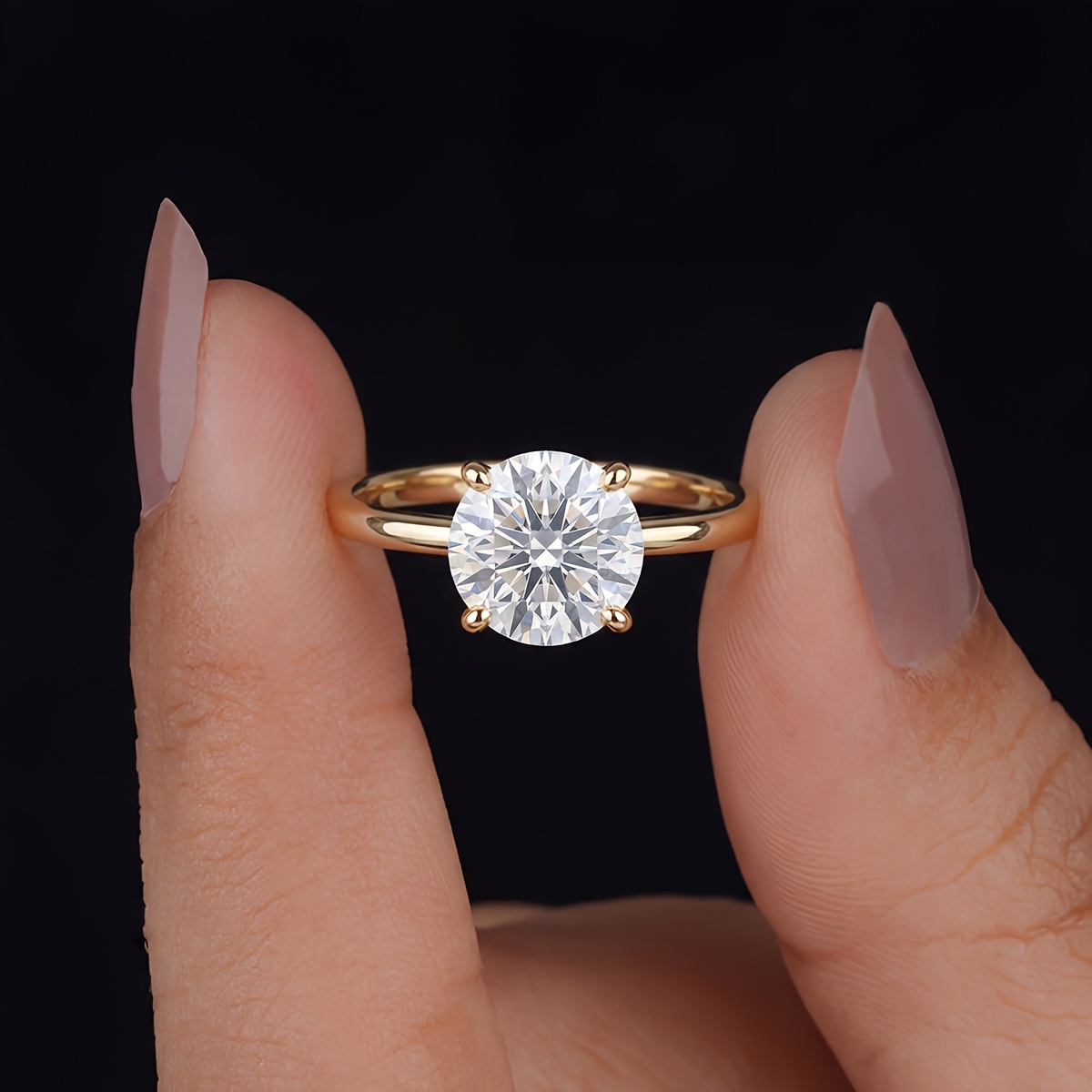 Women's Easy Smooth Four-Claw Design Ring