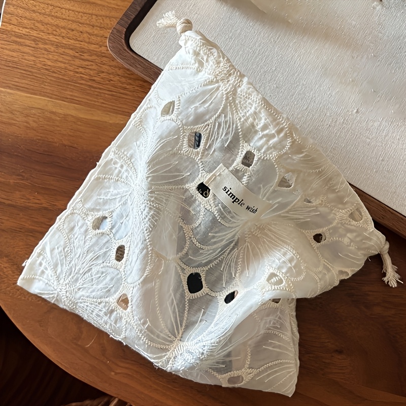 Lace Embroidered Single-layer Drawstring Small Cloth Bag Storage Bag Storage Bag