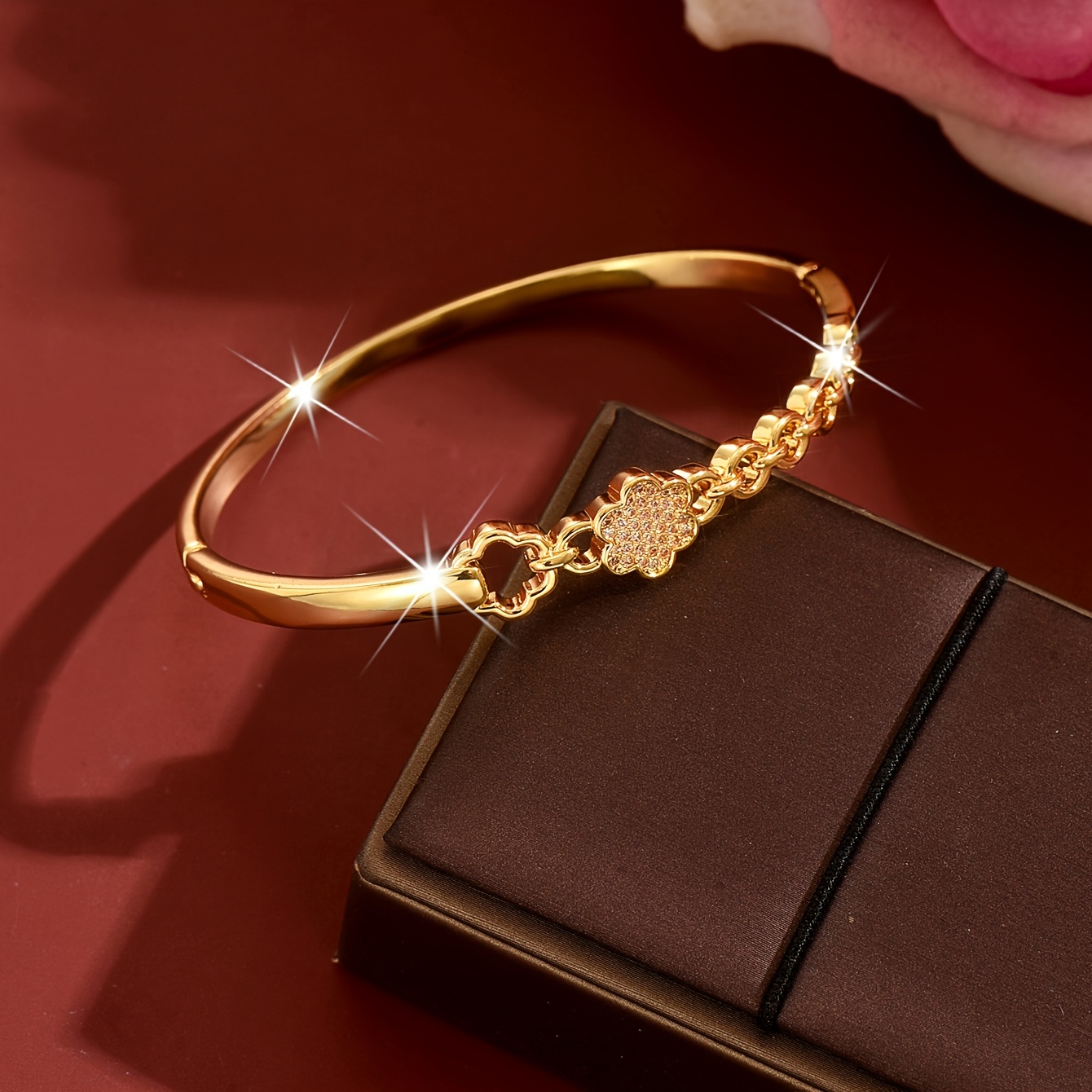 Floral Bracelet with Delicate Design, Elegant Gift
