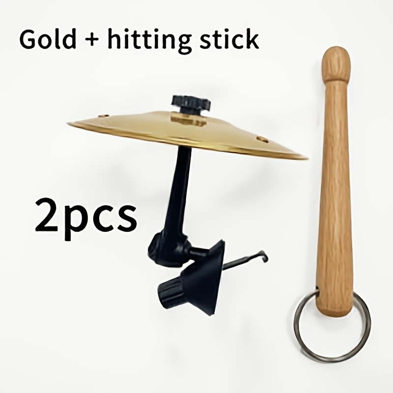 TEMU Cymbal & Exhaust Drum Car Clip Set, With 1 Drumsticks Gift, Portable Car Dashboard Musical Ornament, Platillo Musical Para Carro, For Music