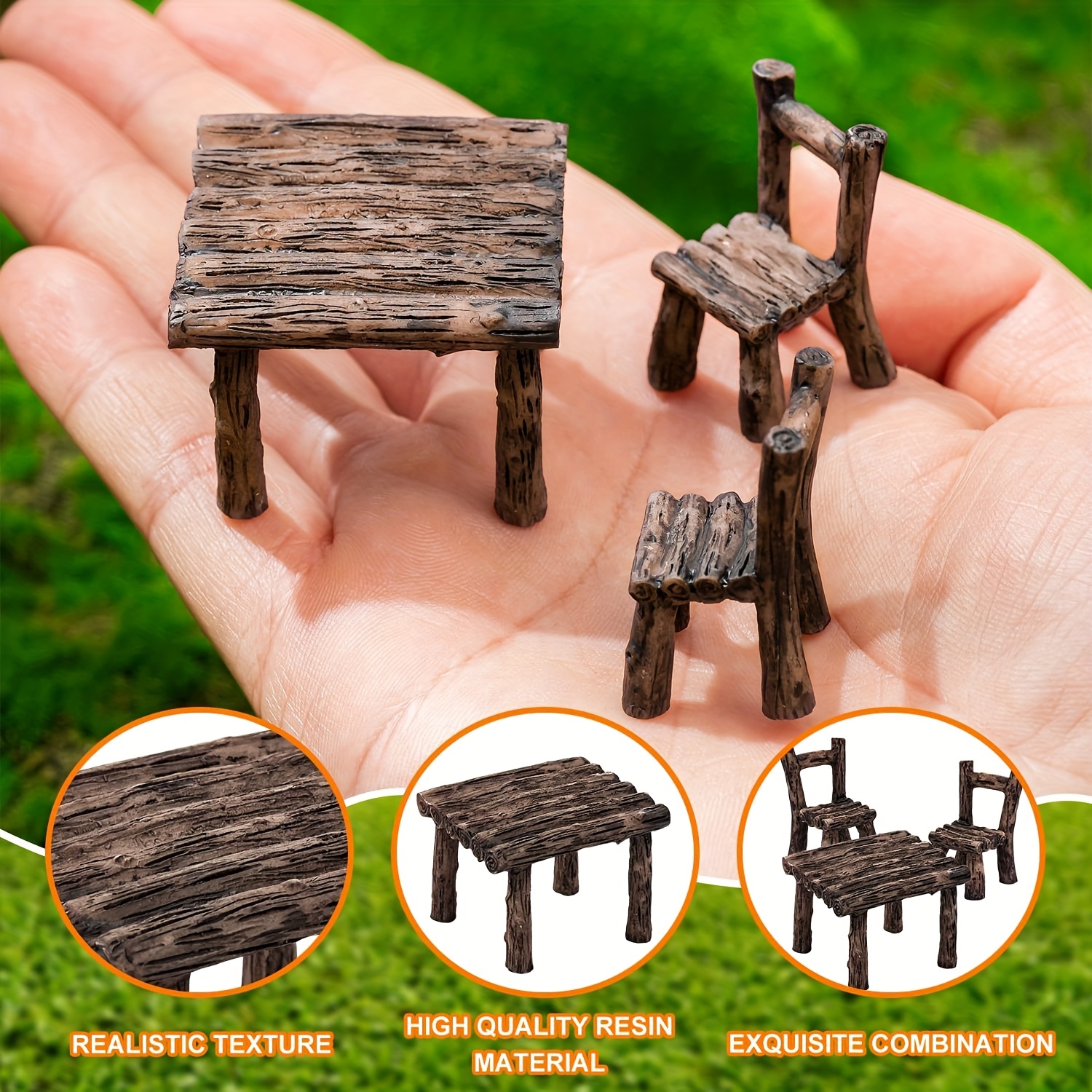 11 pièces ensemble miniature table chaises en résine - France