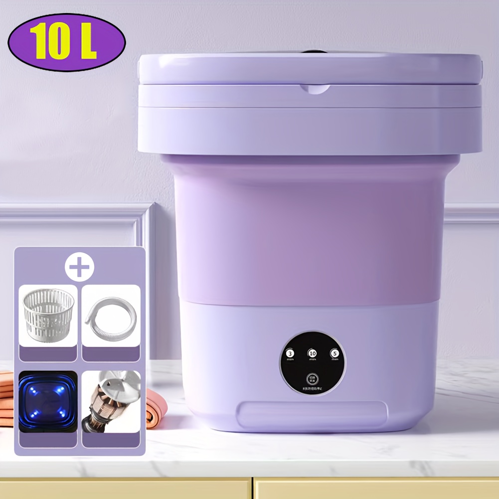10 l portable washing machine deep cleaning folding washing machine for clothes underwear or small items for apartment laundry camping rv travel 6