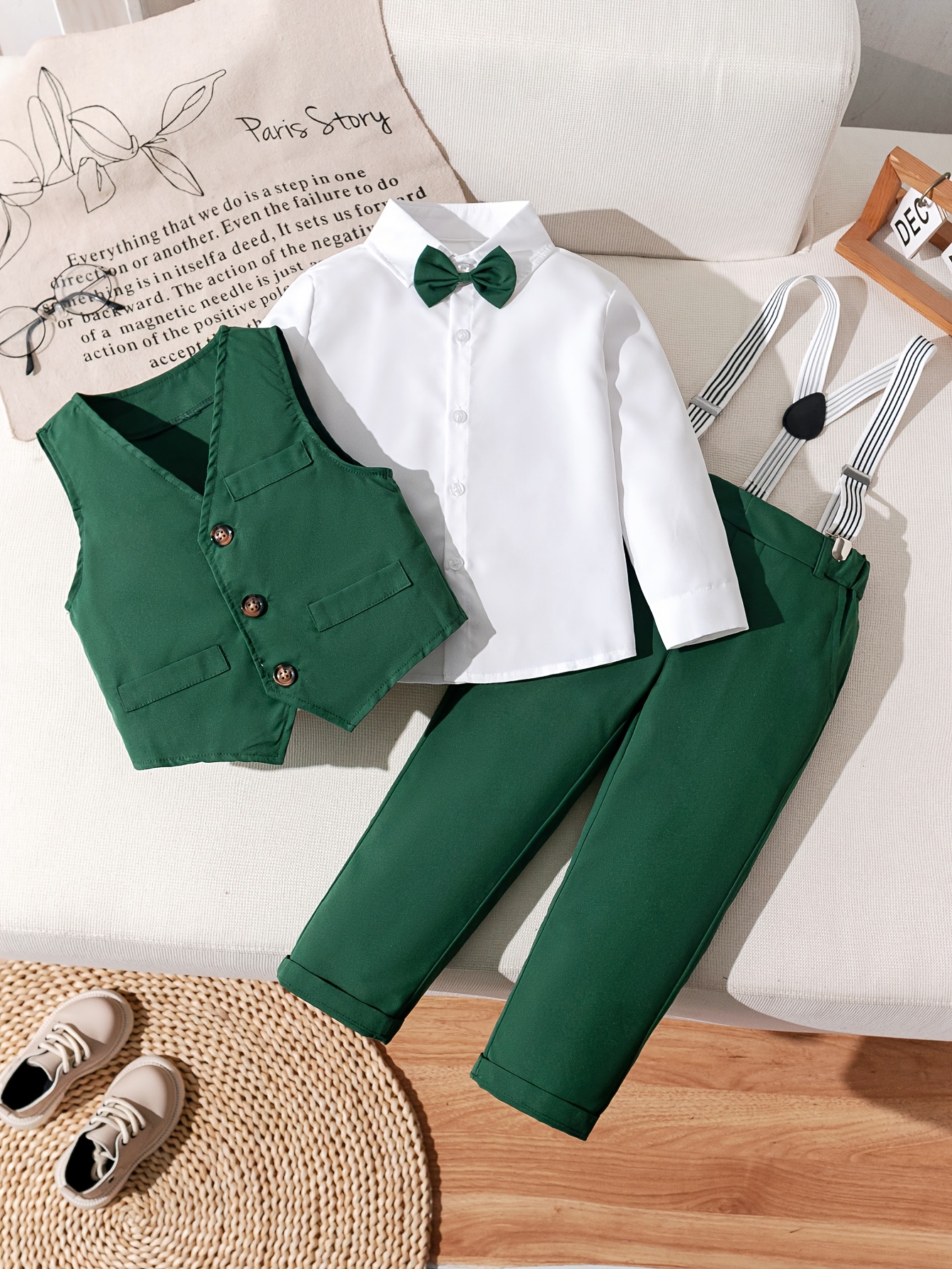 boys 3pcs gentleman suit set long sleeve shirt - Temu Mauritius
