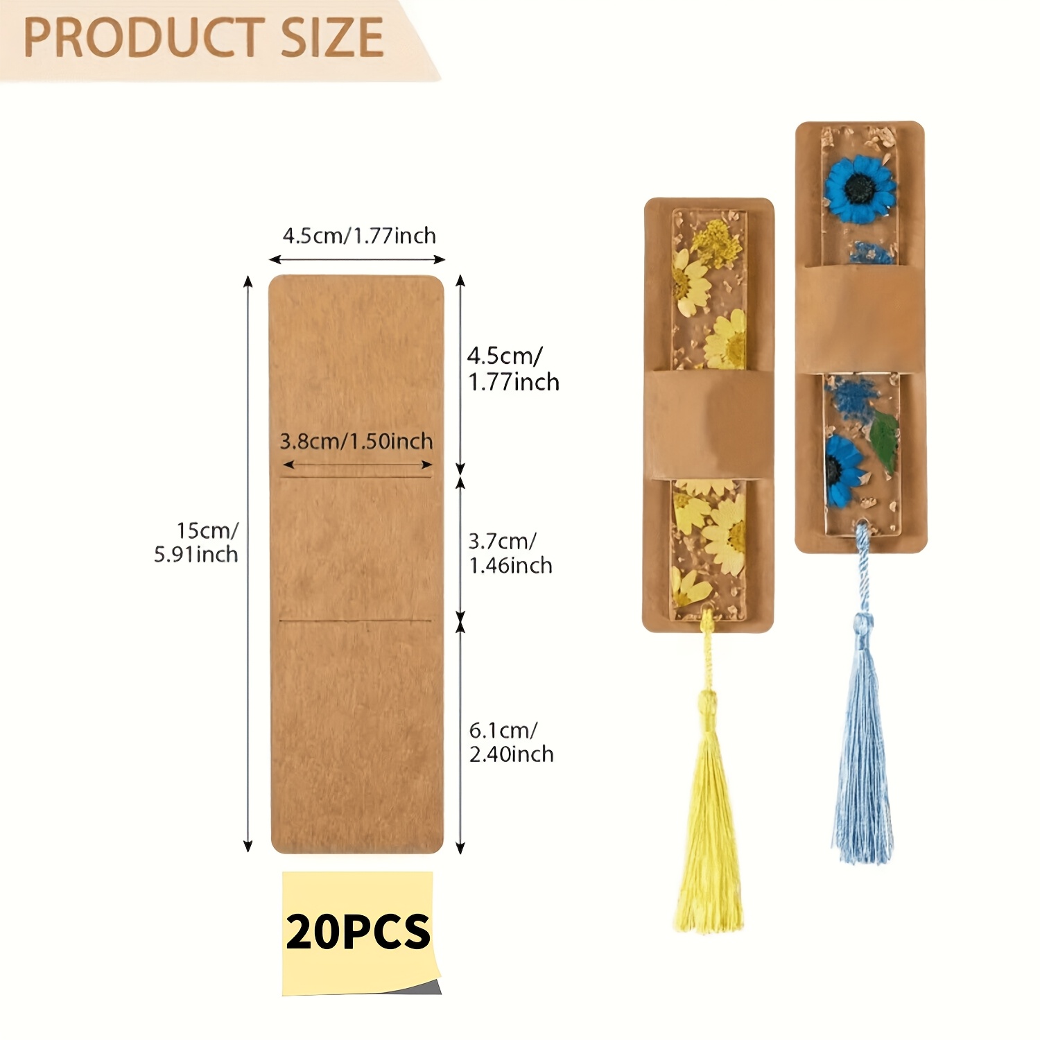 E-shop 20/40 Stück Lesezeichenhalter DIY Lesezeichen-Anzeigekarten, Lesezeichen-Displayhalter-Set für Verpackungsmaterialien für kleine Unternehmen,