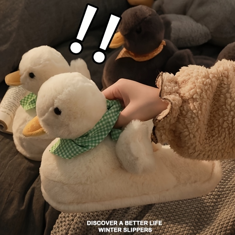 女士可爱鸭子拖鞋，趣味围巾防滑室内拖鞋，适合卧室客厅的新颖女式拖鞋，创意复活节礼物，全家人通用鞋 商品详情 3