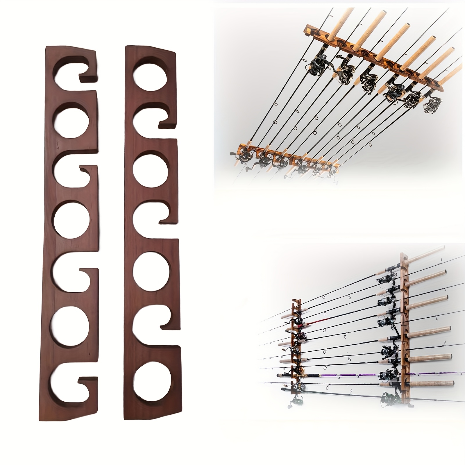 Rod Rack For Fishing Poles, Rods, Wall Or Ceiling Mountable, Vertical Or Horizontal