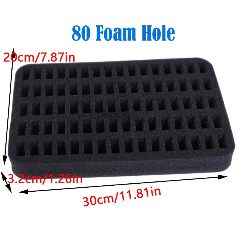 1pc 30/54/60/80 Slot Foam Pad, Holed Diamond Painting Accessories, Rhinestone Container Storage Tool, Lab Supplies For Nail Art Makeup