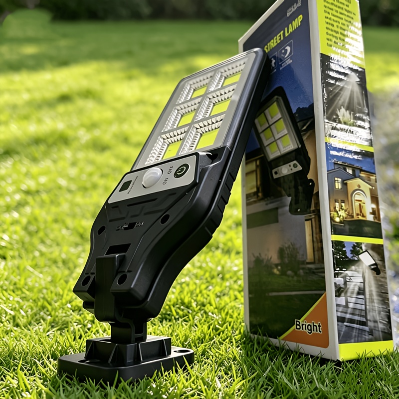 TEMU 1pc Sensor Solar Wall Lights, Outdoor Led Solar Street Light, Commercial Street And Area Lighting, Solar Rechargeable Cob Street Lamps, 3