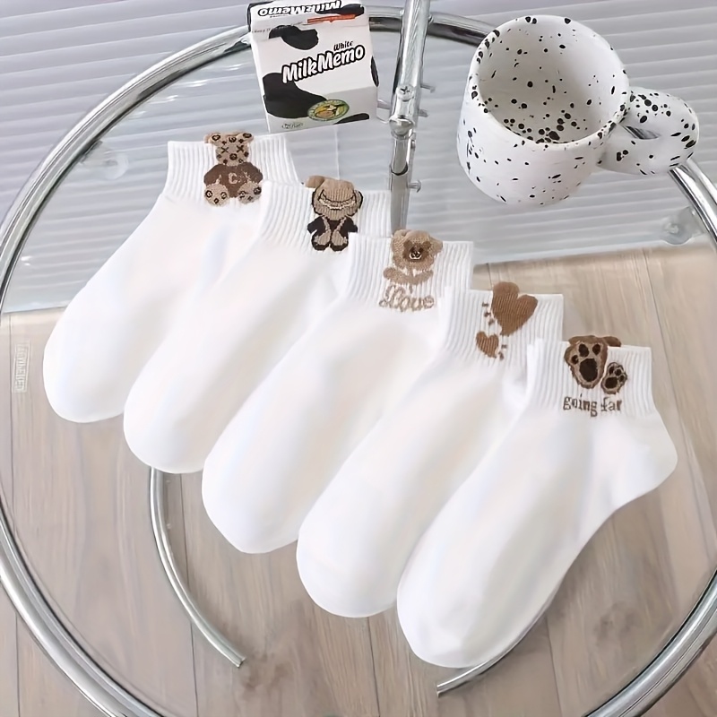 E-shop 5-Pack Damen Kniestrümpfe mit süßem Panda- , feuchtigkeitsableitendes atmungsaktives Material, weich geschmeidig, ideal für Sport Urlaub,