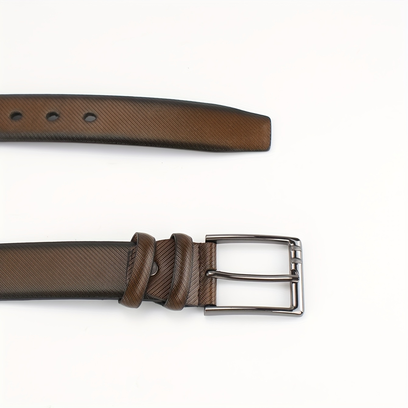 Faux Leather Men's Belt with Square Buckle - Perfect for Easter