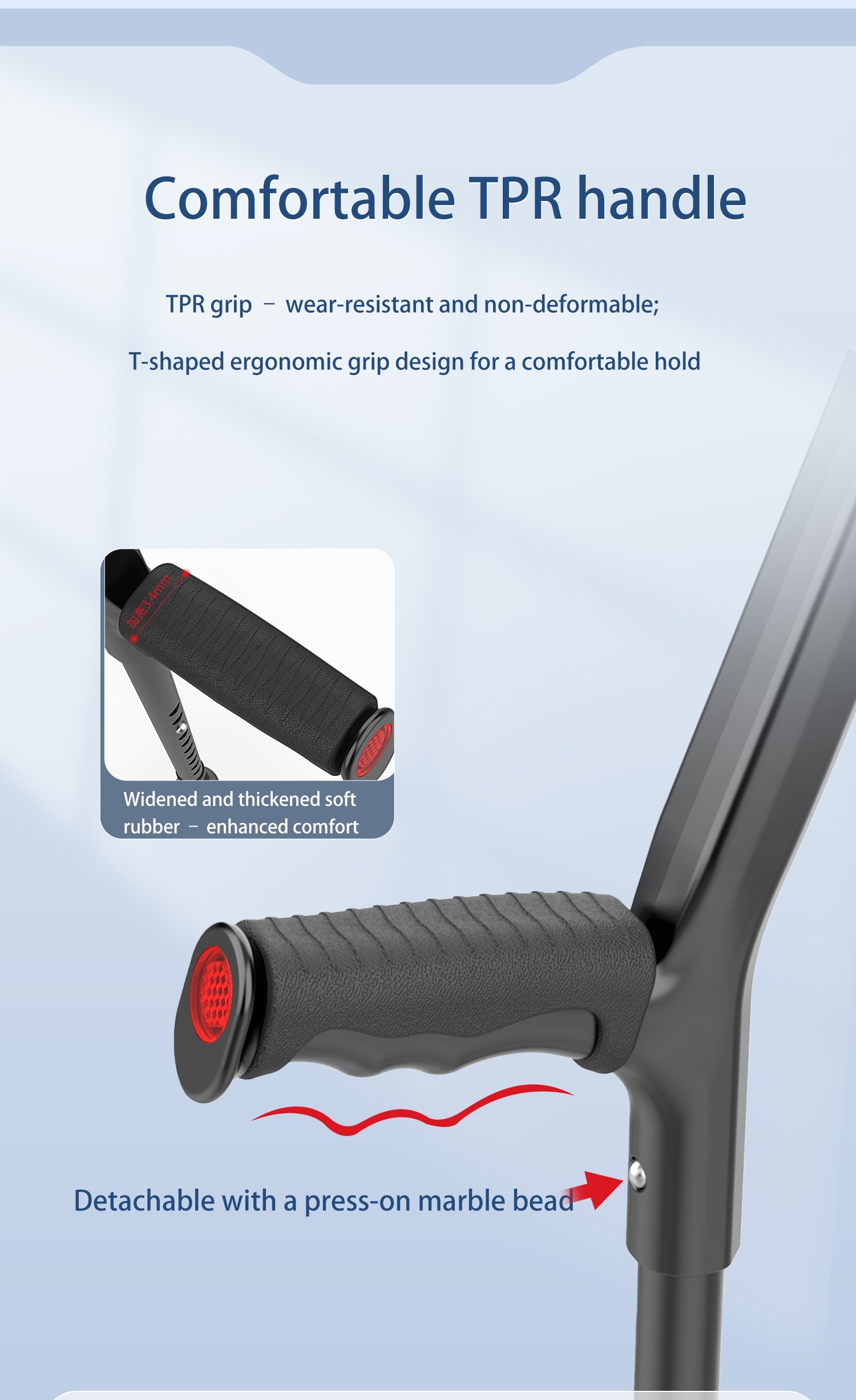 Rotatable Elbow Crutch, Portable Foldable Telescopic Elbow Rest, Rehabilitation Assistive Elbow Cane, Multi-Point Support Comfortable Underarm Crutch