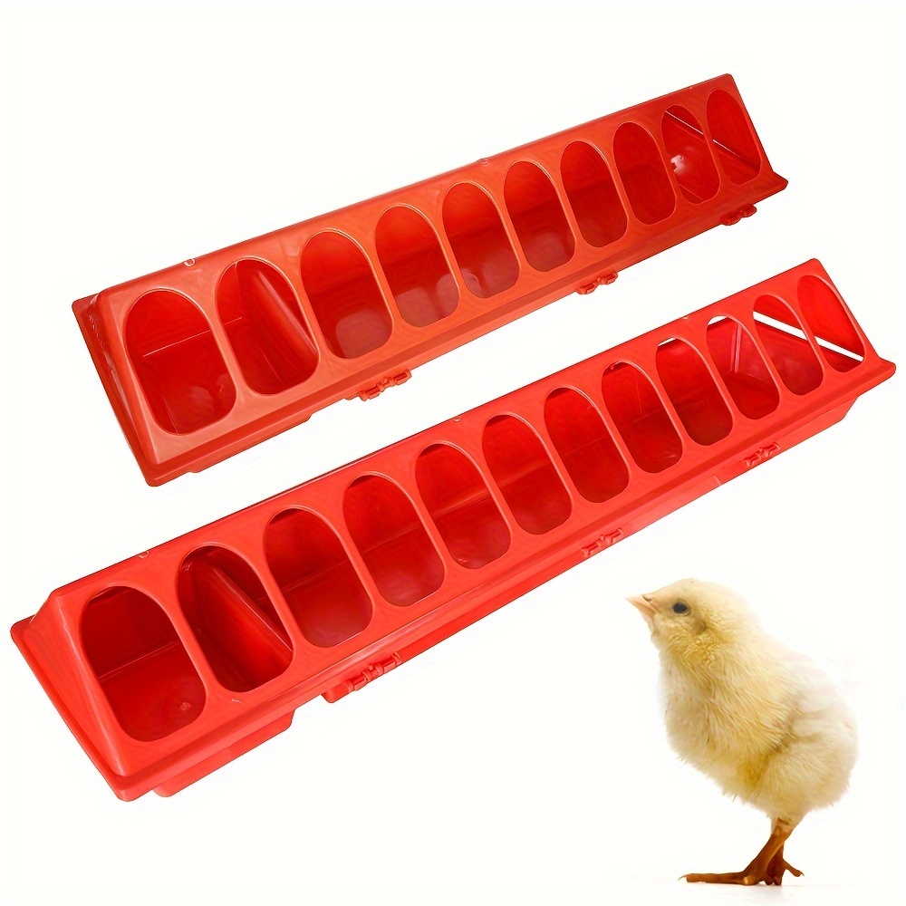 24 20 holes water and feed separation troughs for chickens plastic battery free suitable for home poultry farming details 2