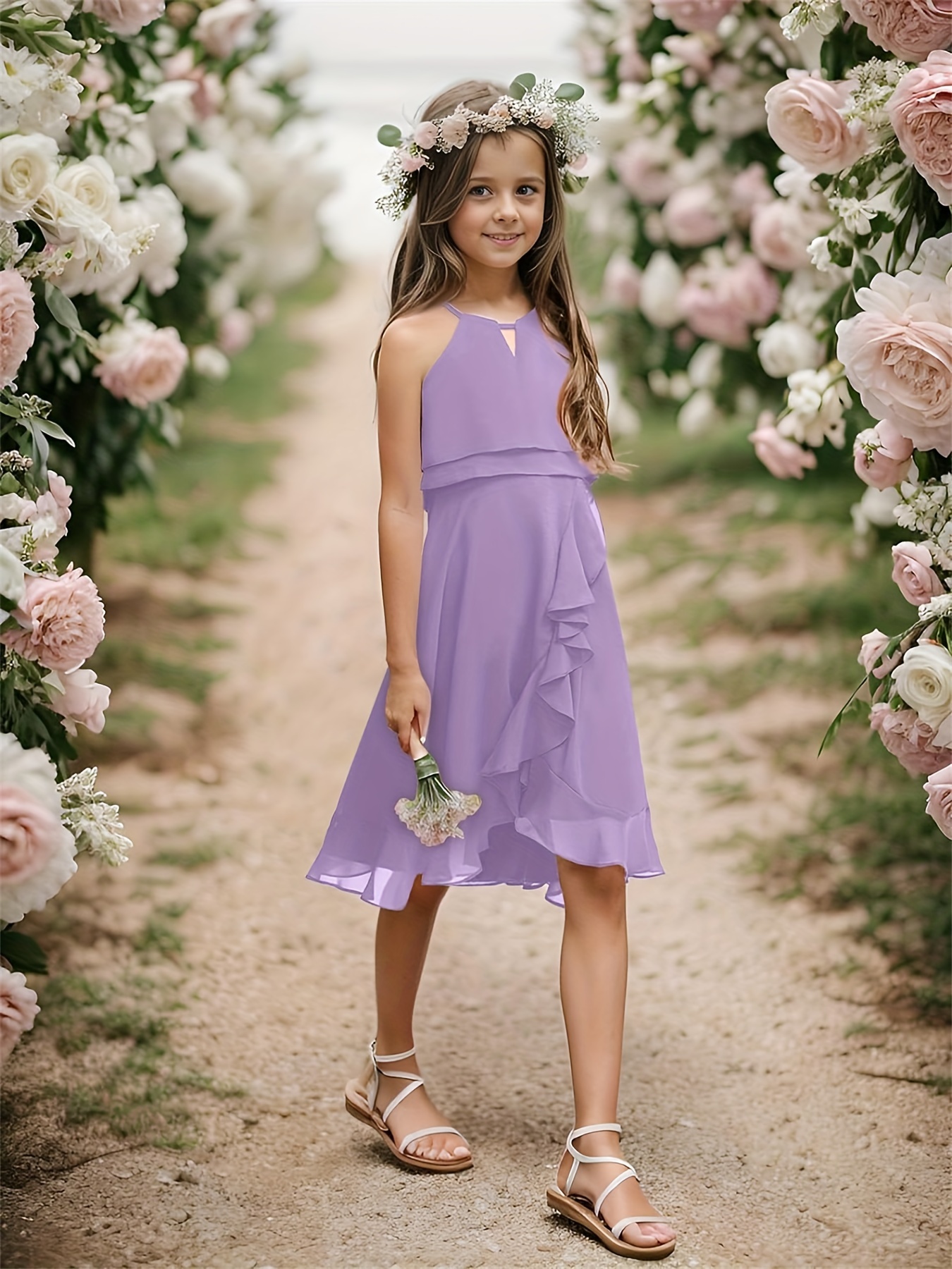 Junior bridesmaid dresses chiffon on sale