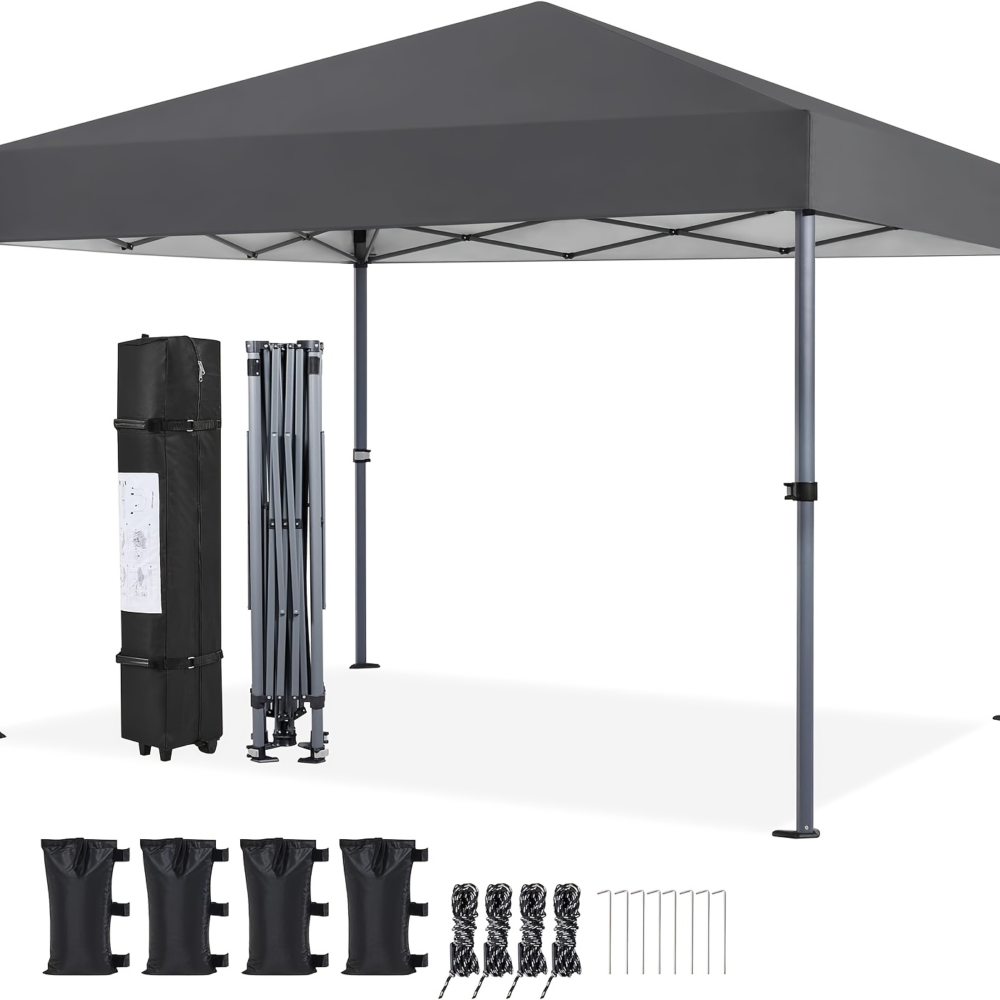 Image of 3.12*4.62/3.12*3.12m Pop Up Carport, Quick-open Sunshade And Car Storage Shelter, Temporary Removable Canopy For Car Truck Boat Bike, Commercial Gazebo With Tensioner, Wheel Bag & Accessories