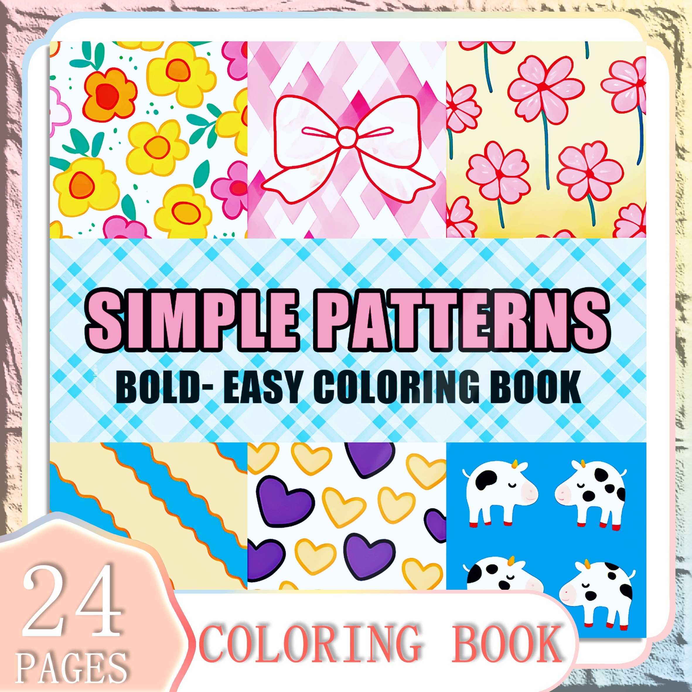 

24-page Upgraded Paper Simple Patterns Adult Coloring Book, -, Sketchbook, Perfect Gift For , With Ideal For Halloween, Thanksgiving, Christmas For 14+