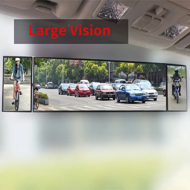 yaseenlin wide angle convex car rear view secure clip on seamless curved design for visibility fit for cars suvs and trucks accessory seamless vehicle glass surface details 1
