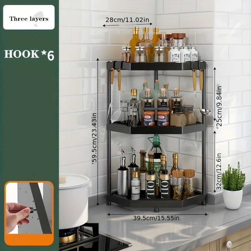 3 tier corner online spice rack