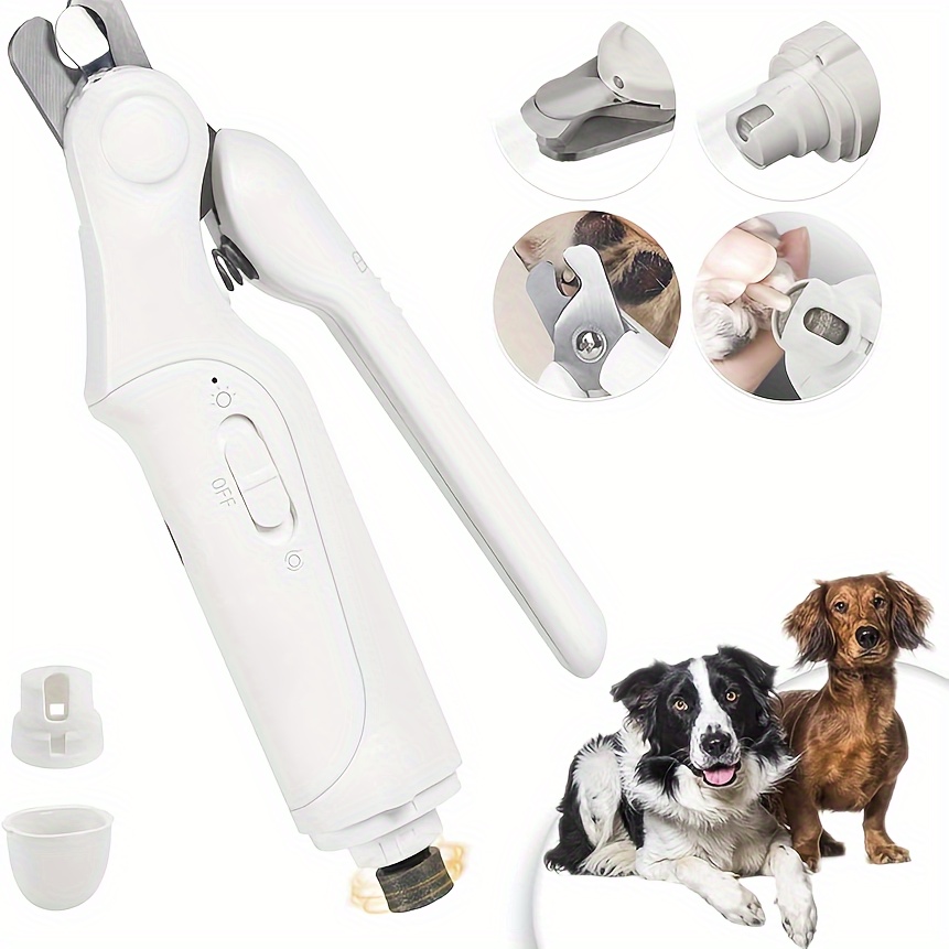 

2-in-1 Led Light Pet Nail Clipper Andgrinder For Dogs And Cats -usb Rechargeable, Safety Guard, Quiet, Durable -professional Pet Groomingtool