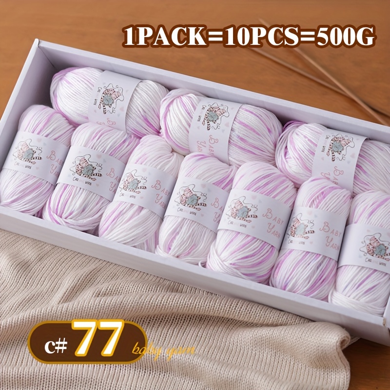 E-shop 1 Set (10 Stränge/500g) Faserstrickgarn – Weich, geeignet für Pullover, Schals, Mützen | Hautfreundlich für Baby- Hauthandwerk | Gemütliche