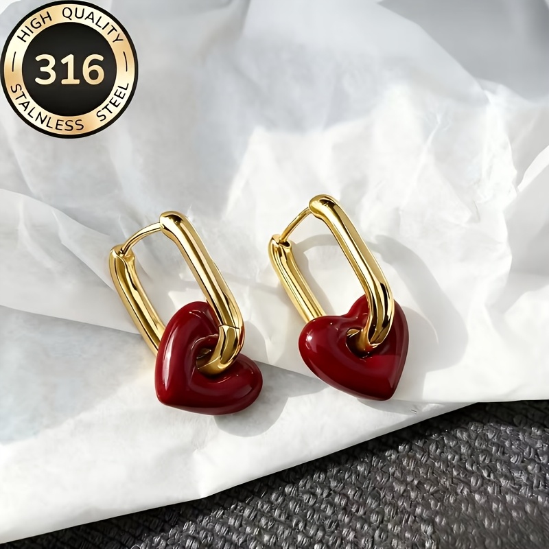 Image of Hypoallergenic 18k Gold Plated Stainless Dangle Earrings, Non-fading, Versatile & Elegant, Premium Women's Jewelry For Daily Wear & Parties, Ideal Gift For Christmas, Anniversaries & Valentine's Day